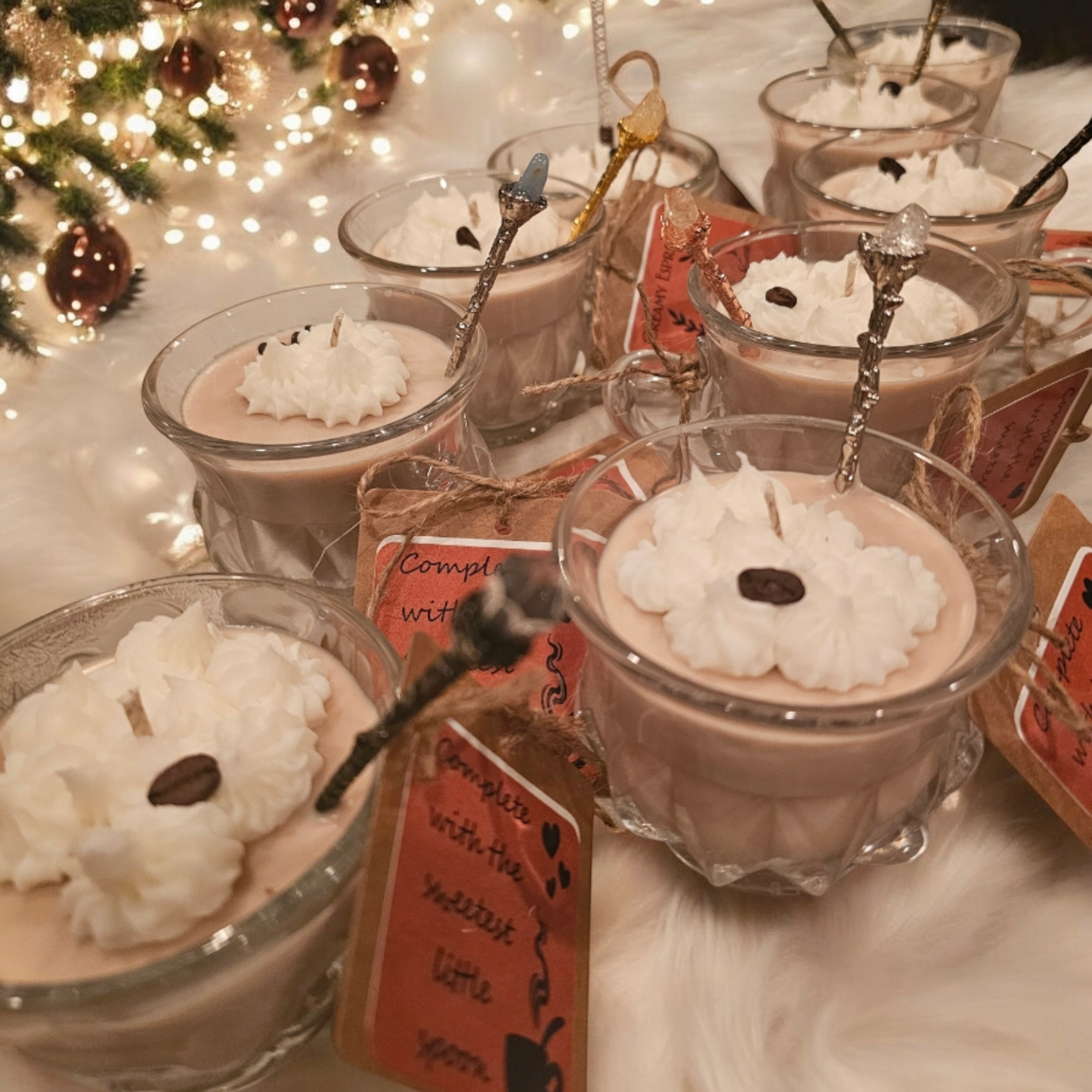 Creamy Espresso Cup Candles Complete with the Sweetes Little Spoon